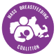 Mass Breastfeeding Coalition logo in a purple circle with outline of Massachusetts.